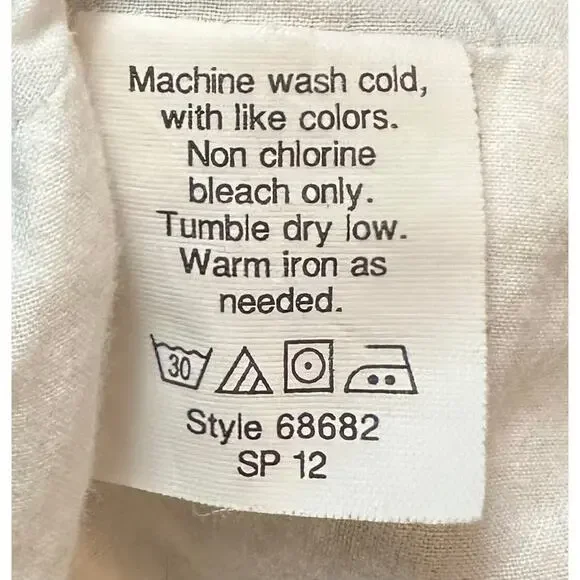 J. Crew Paisley Cotton Side Tie Dress Tan Navy Sleeveless 68682 Size 0 - Picture 12 of 12